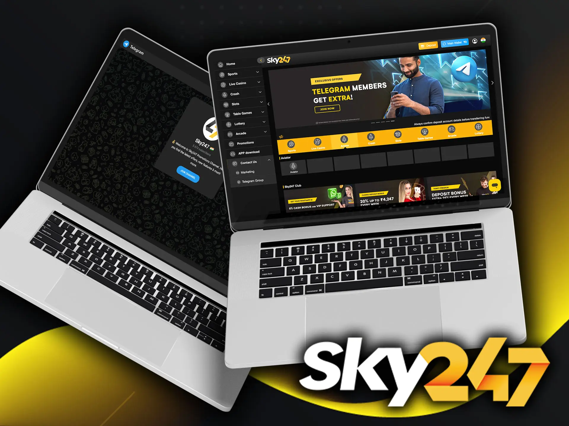 Use the popular messenger Telegram to solve your questions at Sky247 Casino.