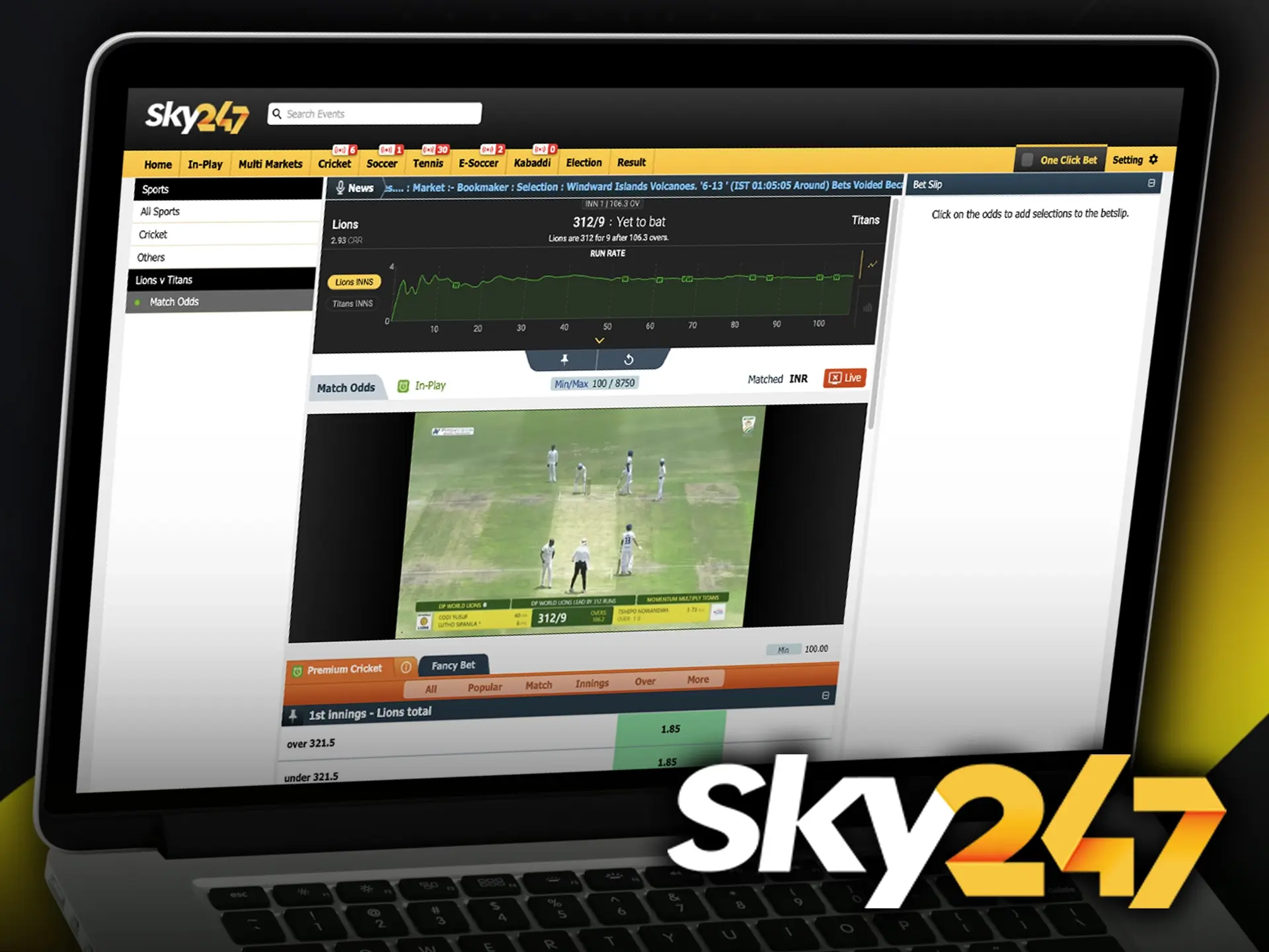 Enjoy Sky247 live cricket betting with live streaming services.