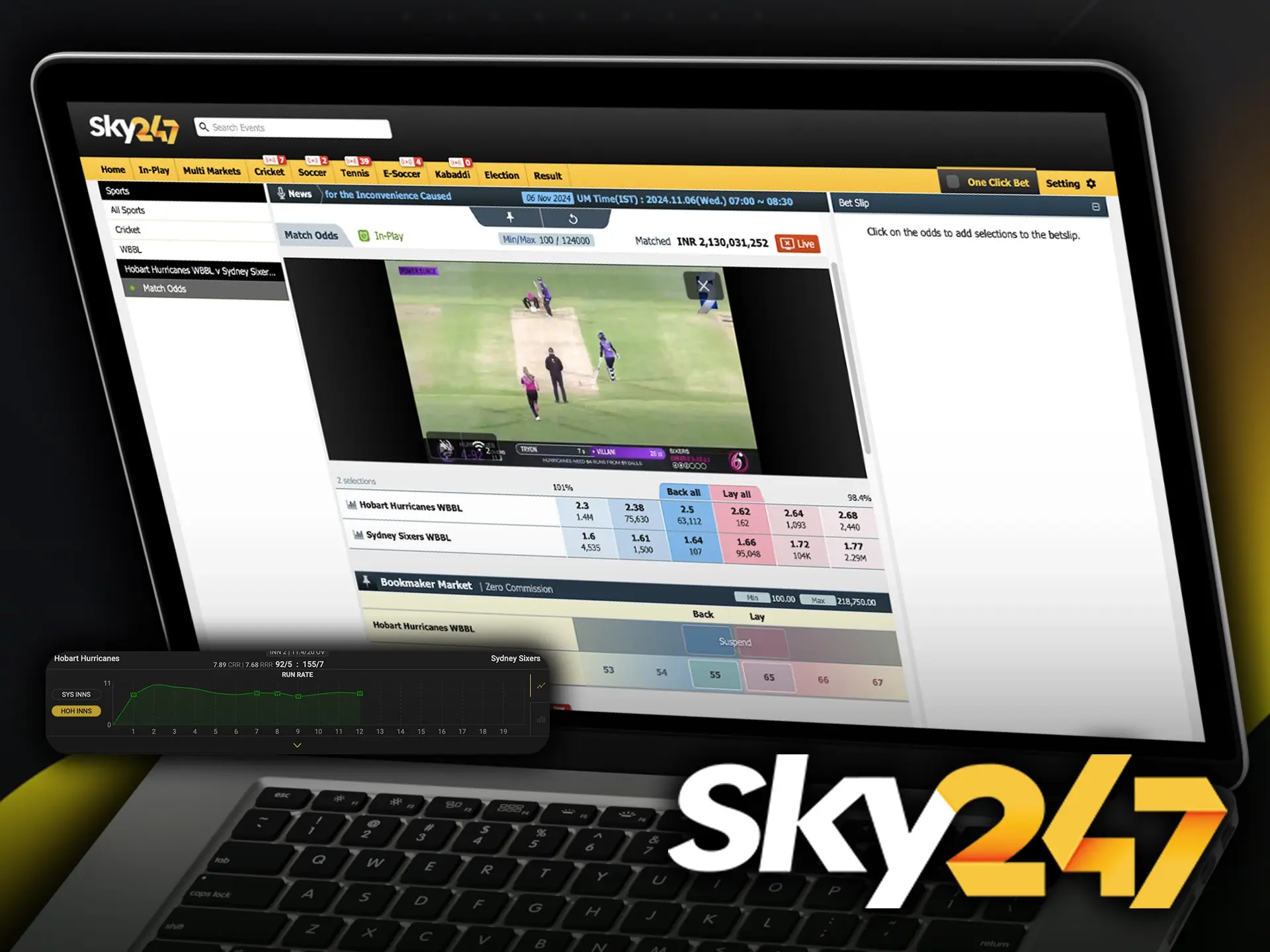 Watch the broadcasts and don't forget to place live IPL bets at Sky247.