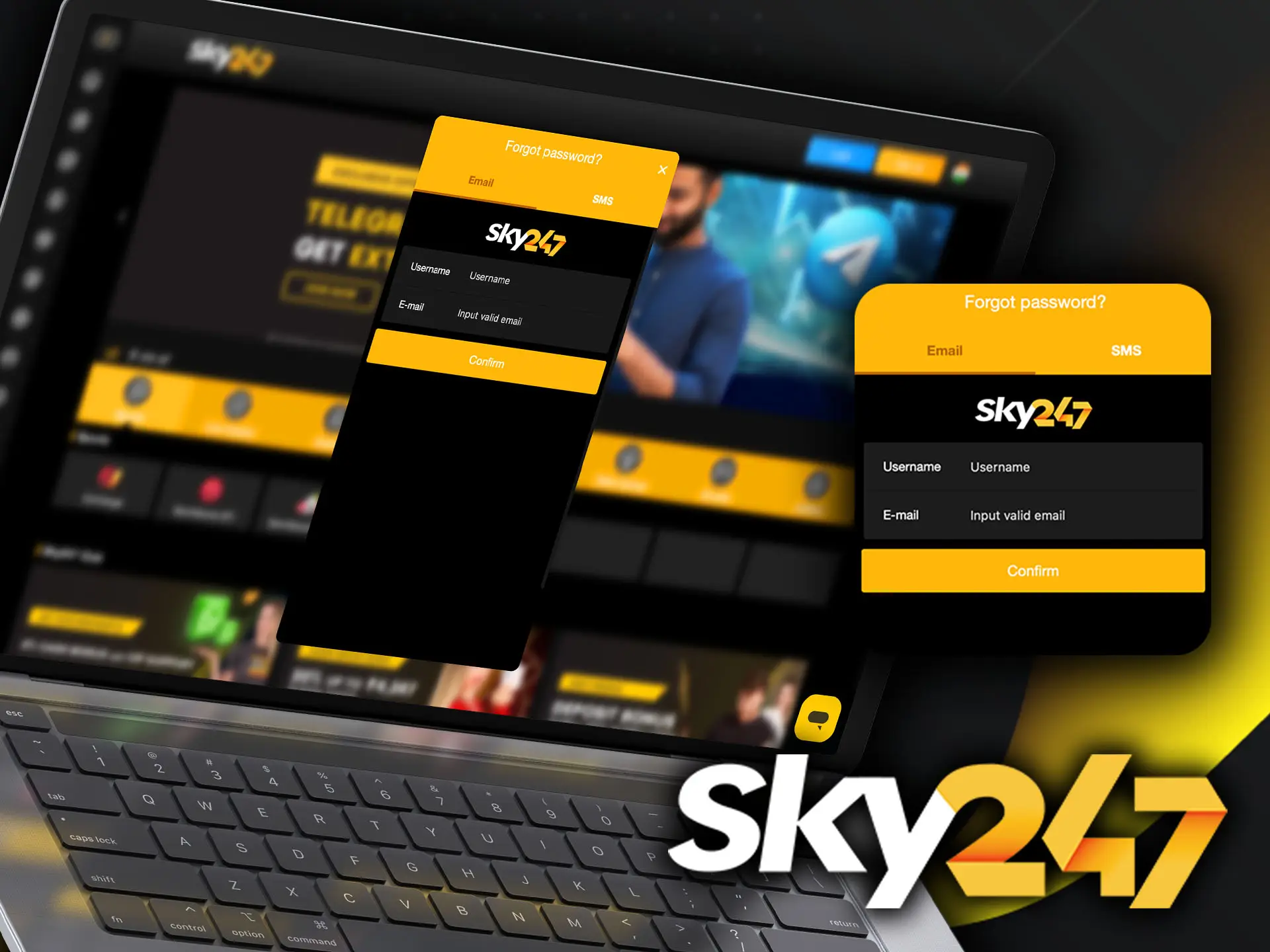 The Sky247 website is easy to use and you won't have any trouble recovering your password.
