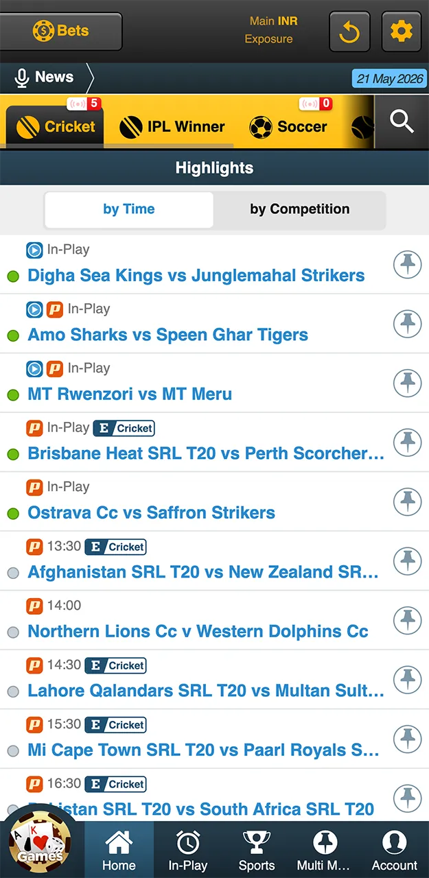 Sports betting available on the Sky247 app.